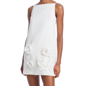 Self Portrait White Crep Flower Mini dress